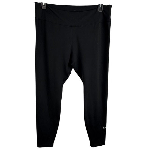 Nike Black Dri-FIT High-Waisted Cropped Leggings Athletic Women's XXL - Picture 1 of 5
